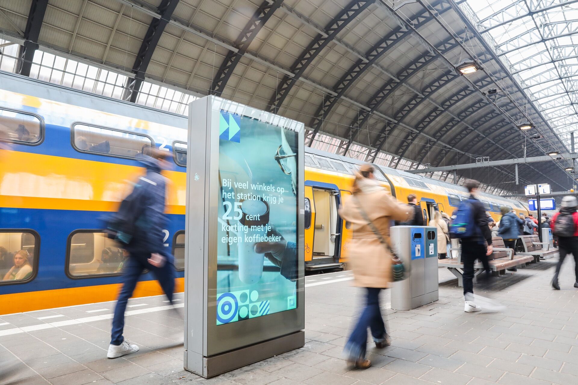 Commuter digital screens in Amsterdam - Pack London out-of-home advertising