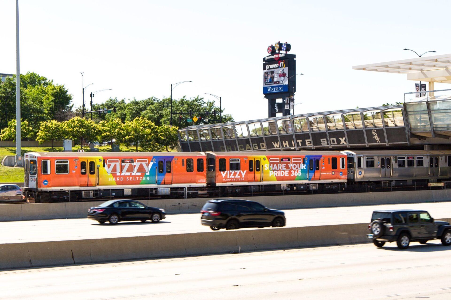 Train Wrap - Exterior in Chicago - Pack London out-of-home advertising