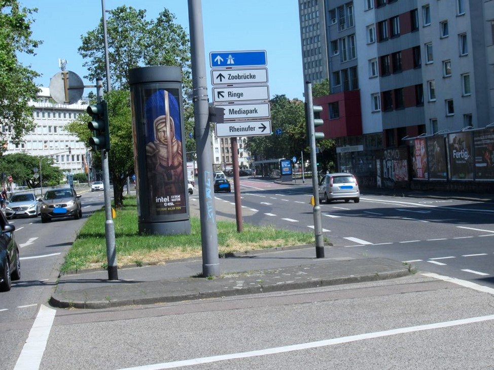 IEM Cologne creative on a premium advertising column in Cologne
