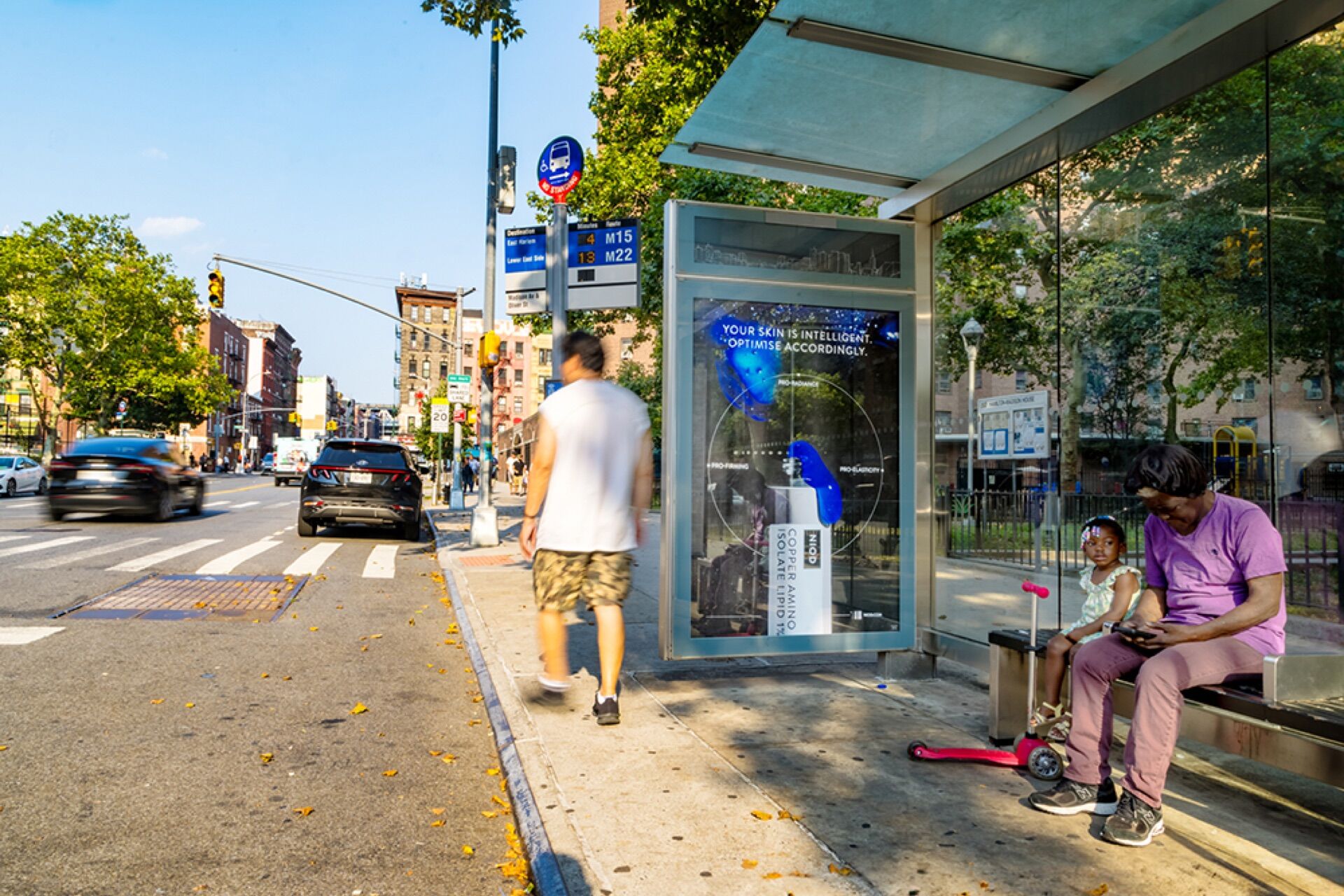 Bus Shelter in New York - Pack London out-of-home advertising