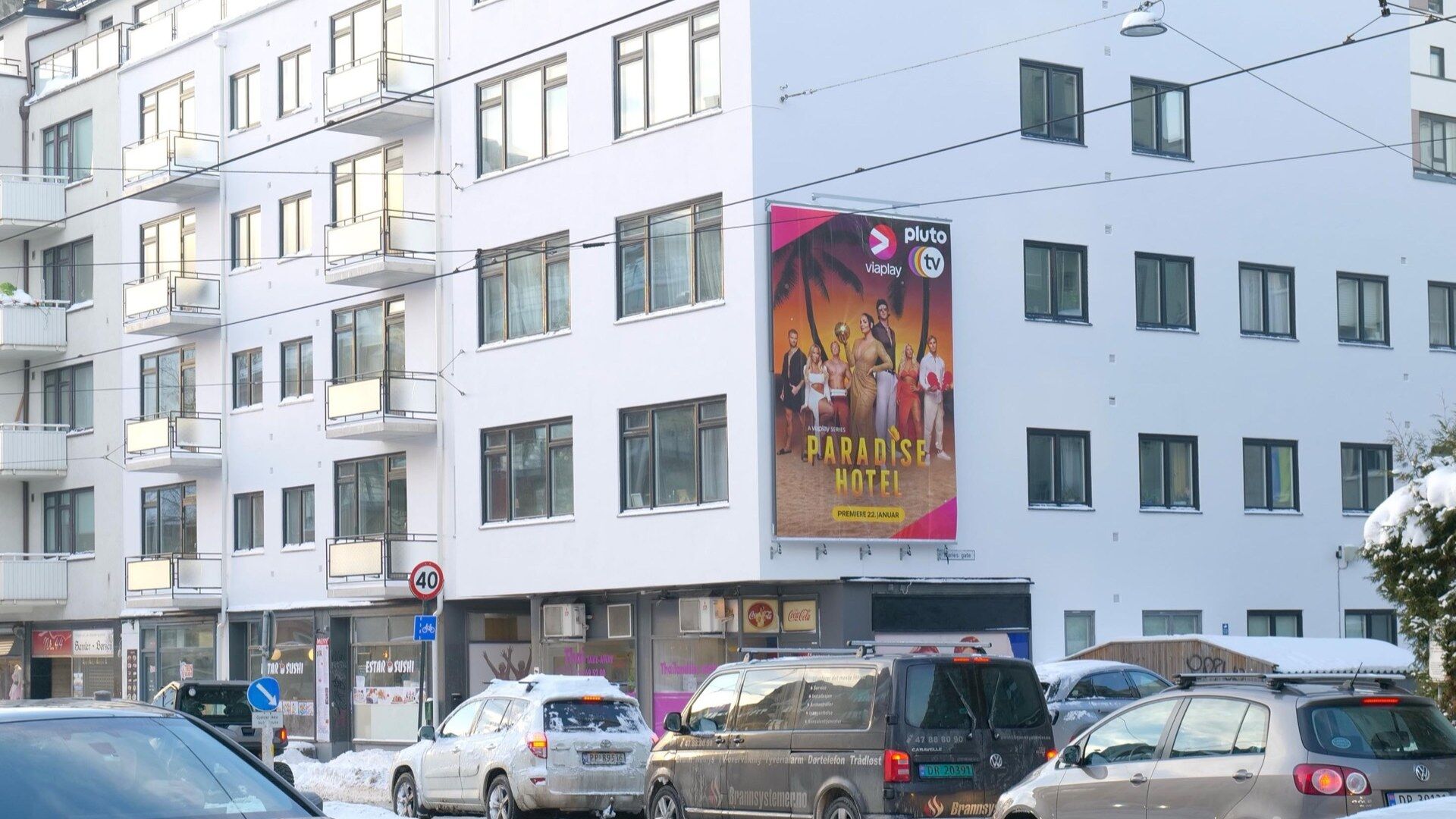 Building Wrap - Kirkeveien in Oslo - Pack London out-of-home advertising