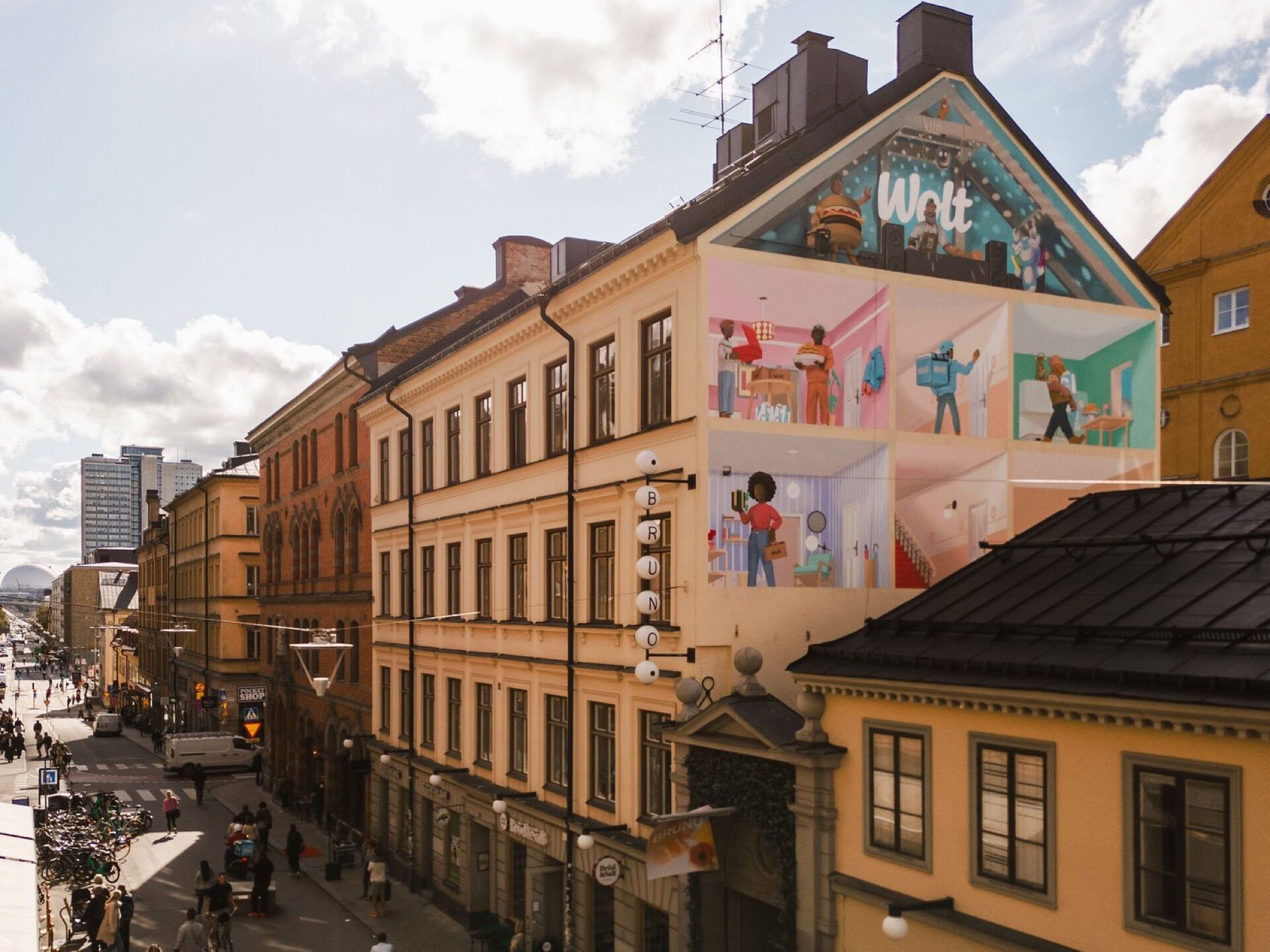 Hand Painted Mural in Stockholm - Pack London out-of-home advertising